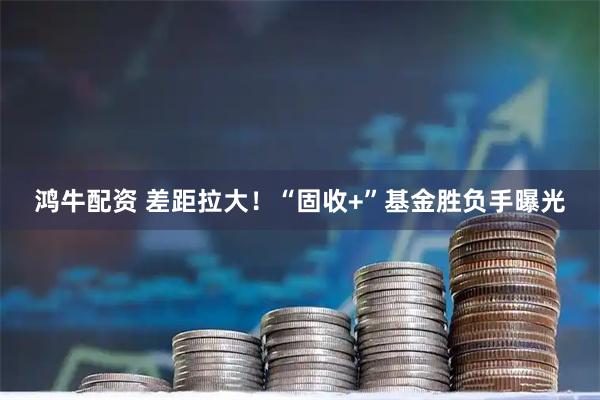 鸿牛配资 差距拉大！“固收+”基金胜负手曝光